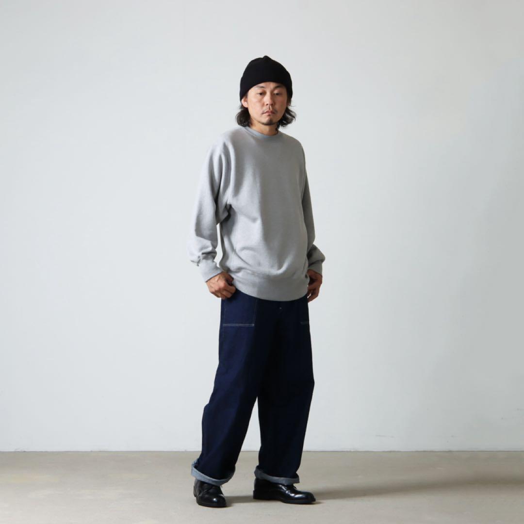 CIOTAスビンコットン吊り裏毛起毛クルーネック スウェットシャツ