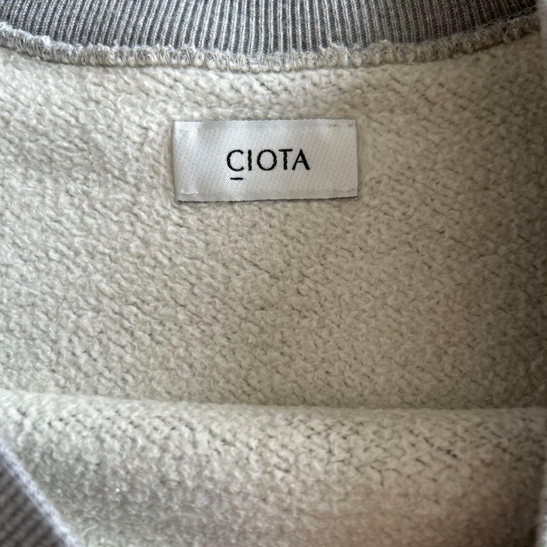 CIOTAスビンコットン吊り裏毛起毛クルーネック スウェットシャツ