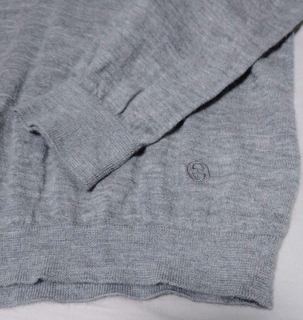 【値下げ】最高級 グッチ カシミヤ100% デザインニット グレー M