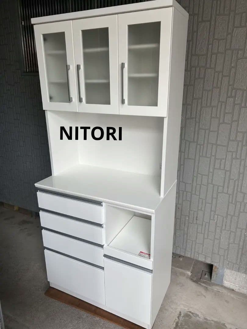 【送料設置込み】ニトリ キッチンカウンター 食器棚 キッチン収納 家具