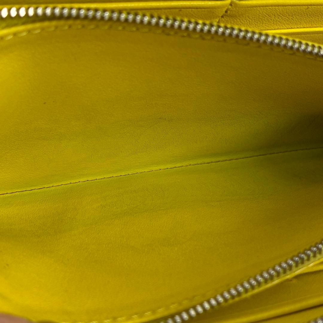 き*と様 【美品】CELINE ラウンドファスナー 長財布 ブラック イエロー