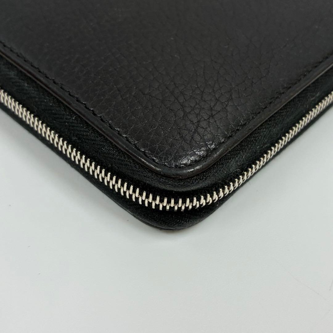 き*と様 【美品】CELINE ラウンドファスナー 長財布 ブラック イエロー