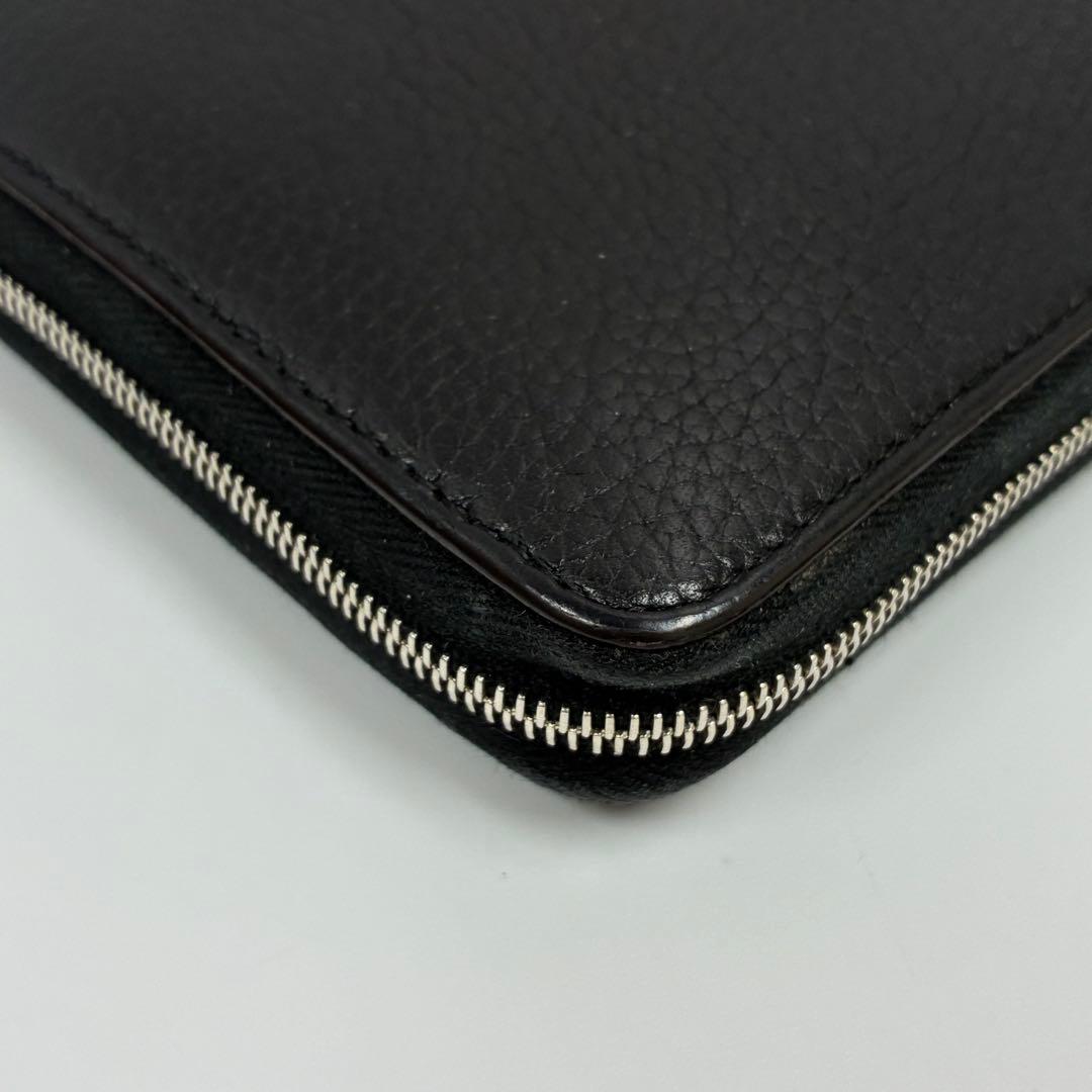 き*と様 【美品】CELINE ラウンドファスナー 長財布 ブラック イエロー