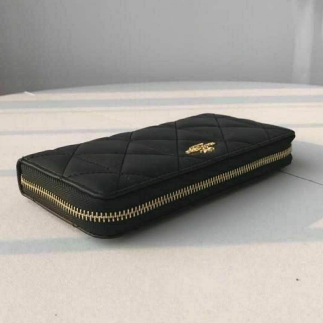【人気】COACH コーチ 財布 希少 キルティング ブラック レザー