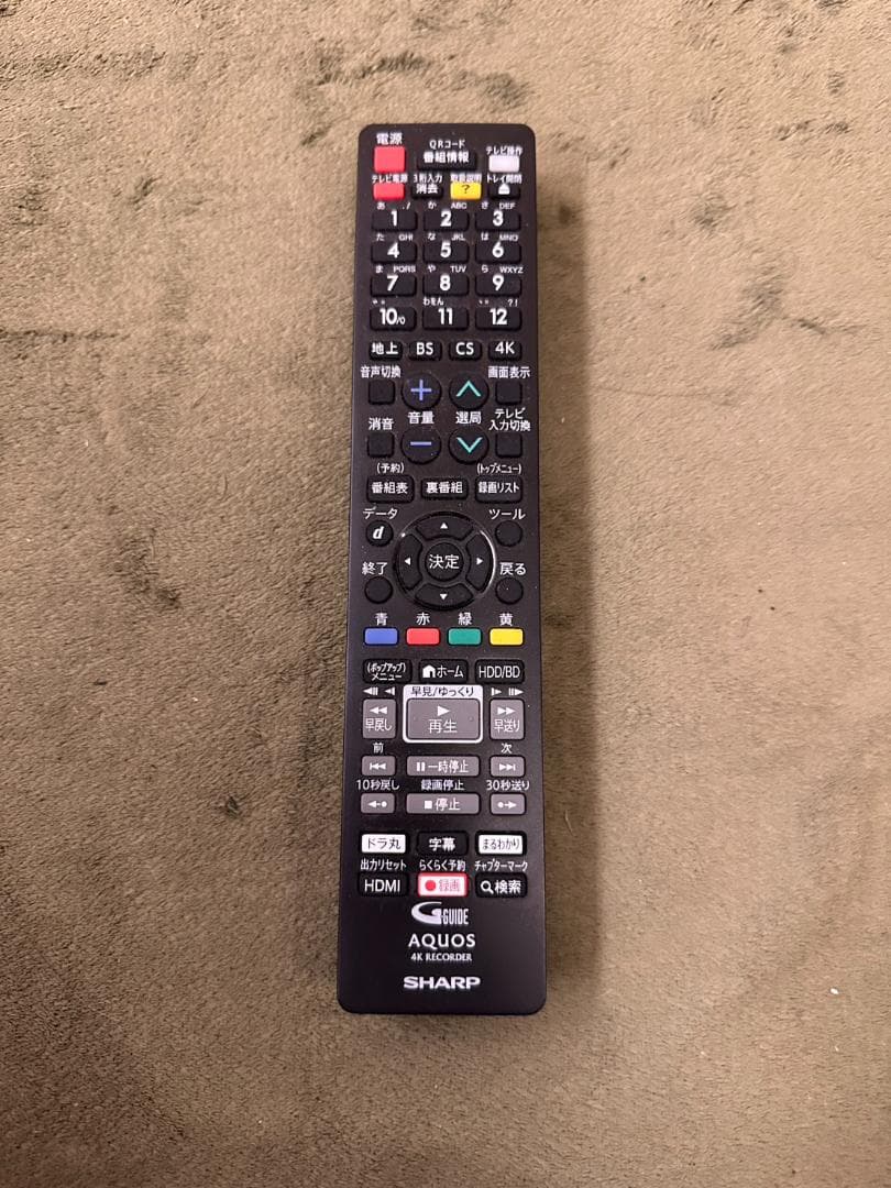 SHARP　4B-C20AT3　4K　ブルーレイレコーダー 　BD 動作正常！
