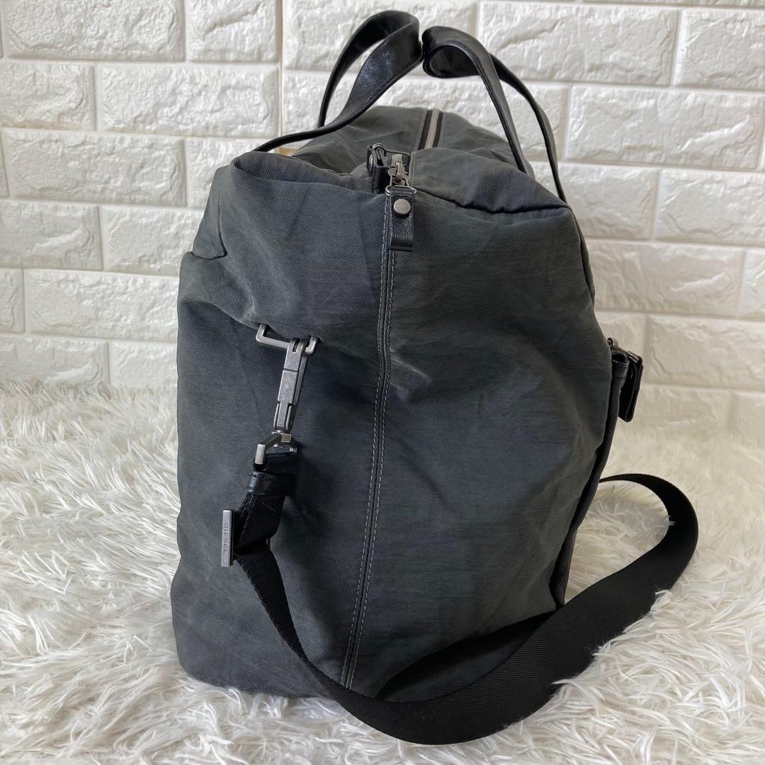 DIESEL✨2way キャンバス&レザー　ボストンバッグ　旅行カバン　大容量
