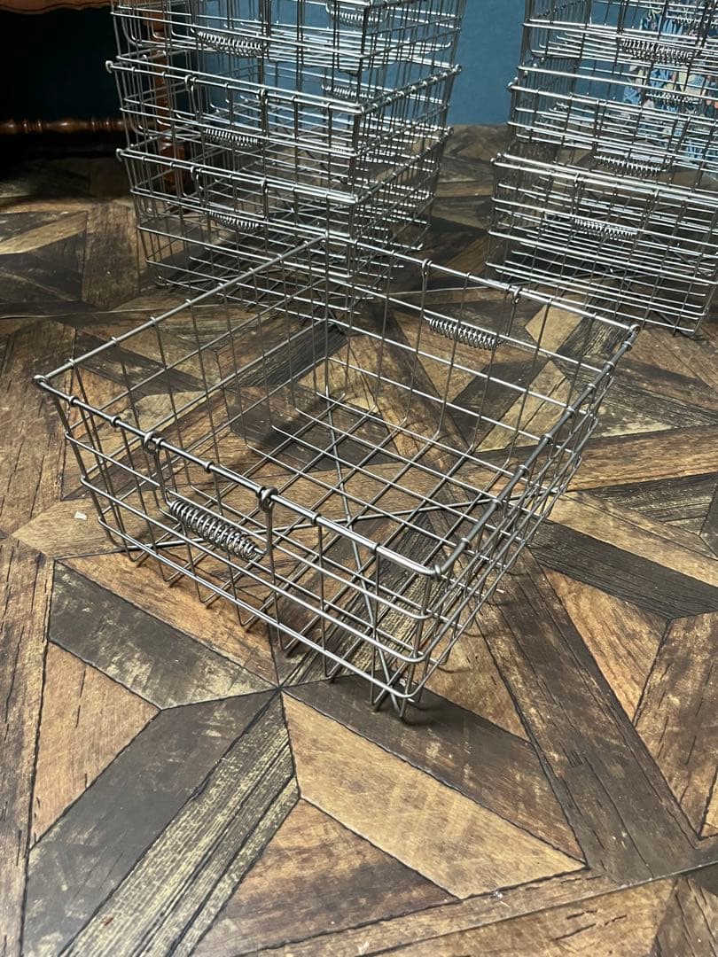 学校 給食かご ステンレス 10個 セット 昭和レトロ 収納 インテリア 当時物