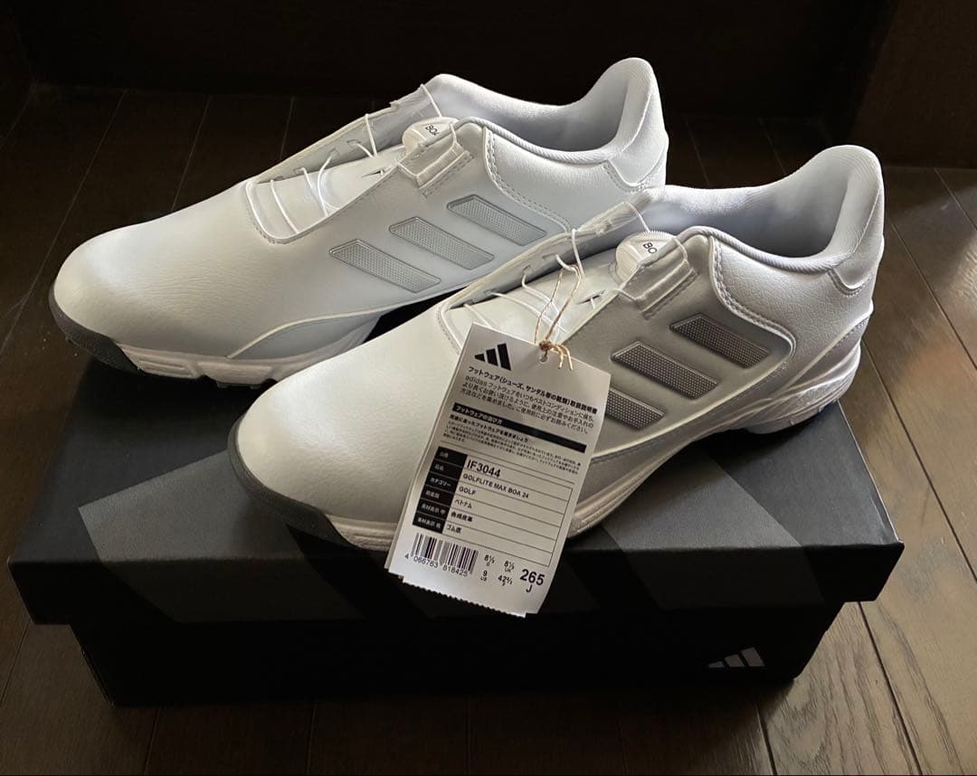 adidas ゴルフシューズ ホワイト 26.5 新品　BOA