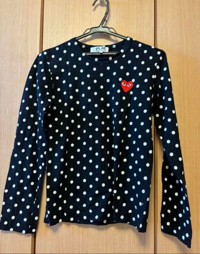 プレイコムデギャルソン ロンT ドット柄 黒 COMME des GARÇONS