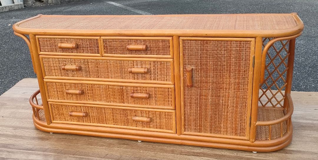ant　[ビンテージ]ラタン キャビネット サイドボード 籐