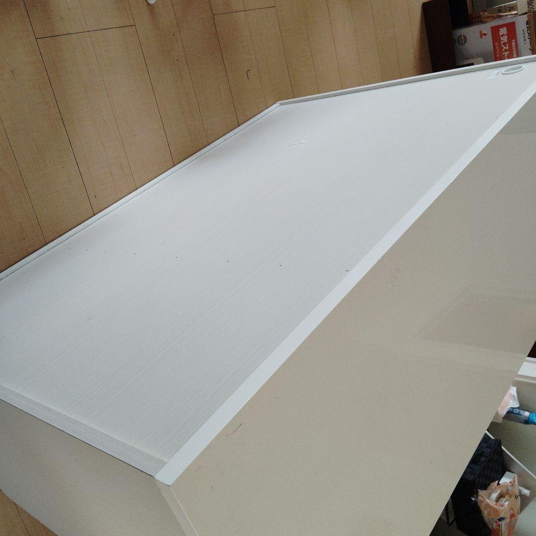 ホワイト 引き出し式 食器棚 幅140cm