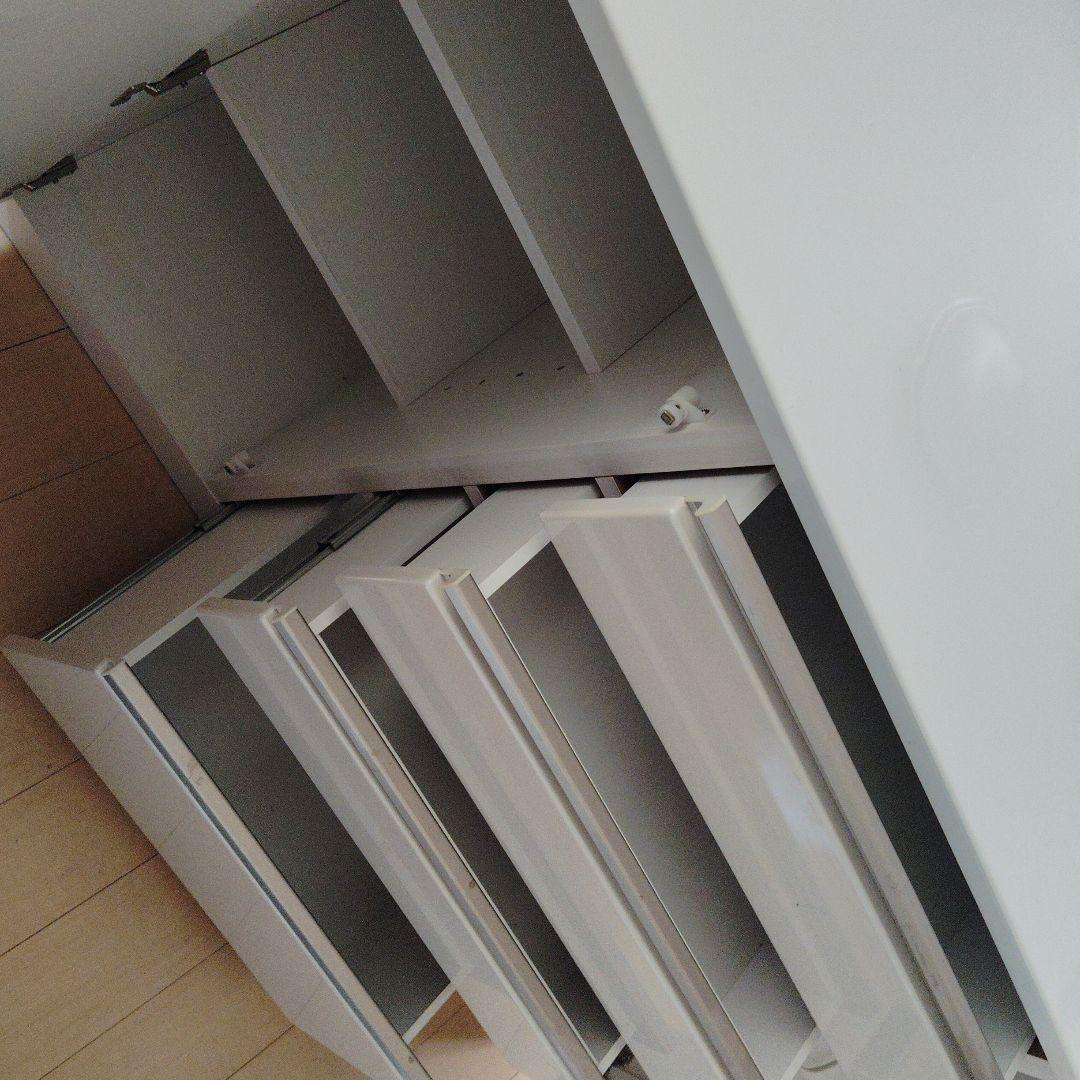 ホワイト 引き出し式 食器棚 幅140cm