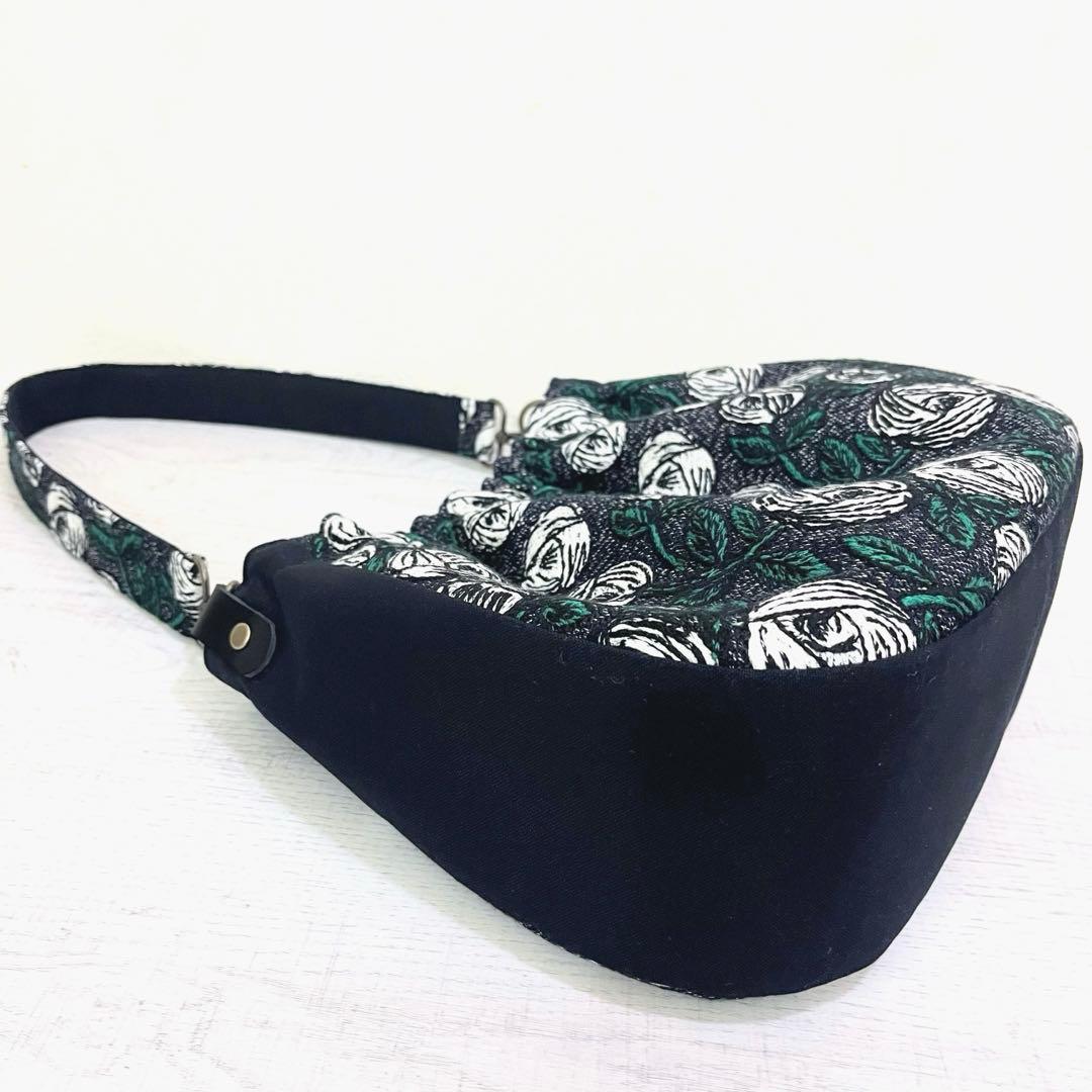 ミナペルホネン　ハンドメイド　ショルダーバッグ　rosyネイビー