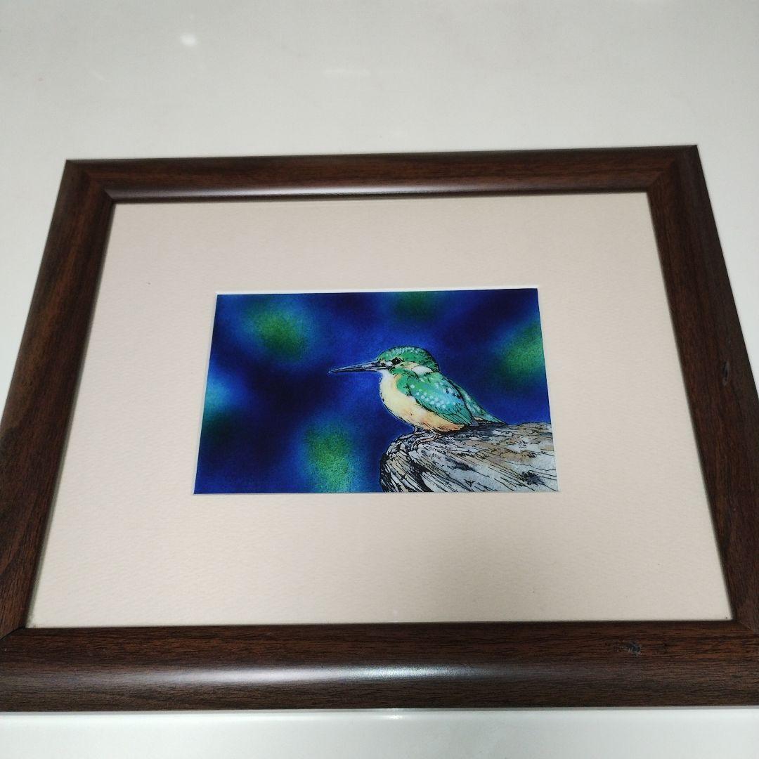 カワセミの七宝焼