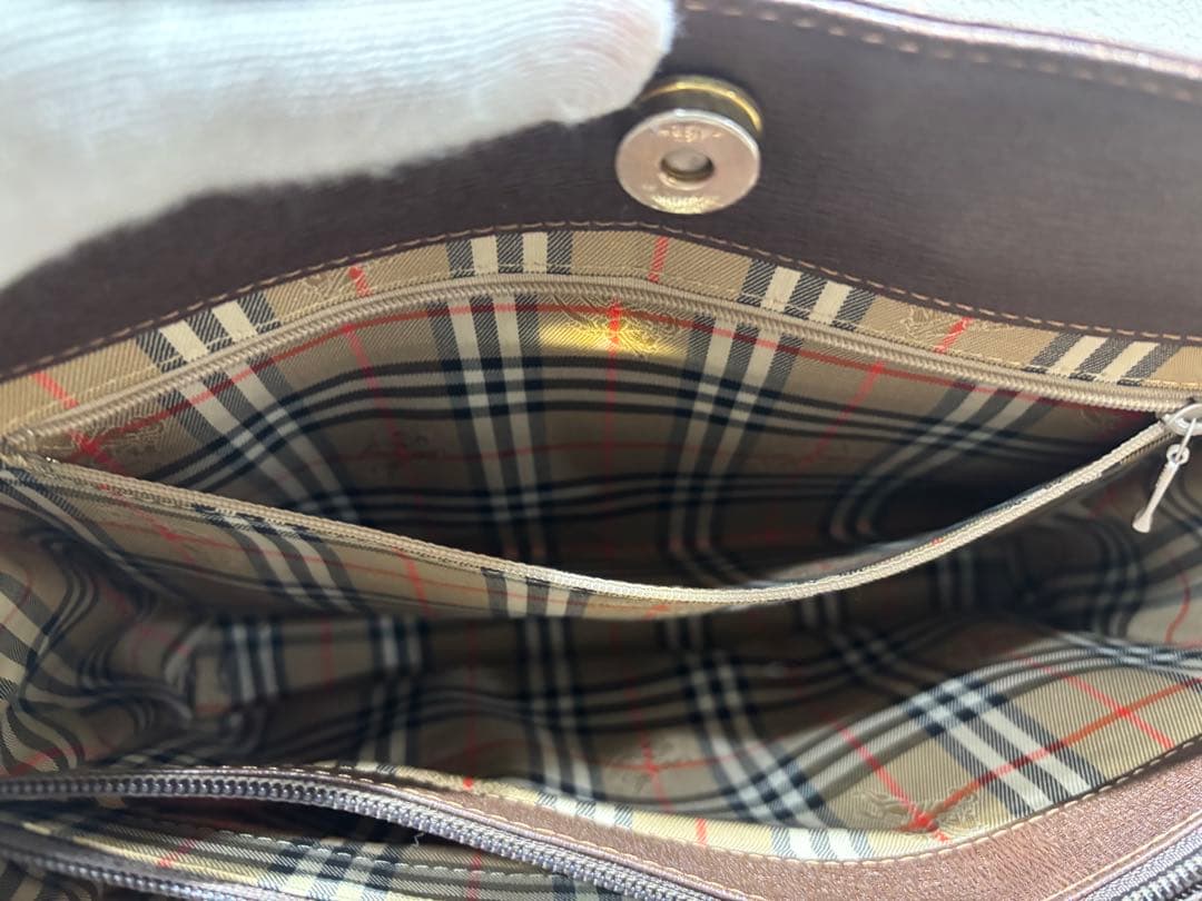 Burberrys バーバリーズ　ブラウンレザー バンドバッグ