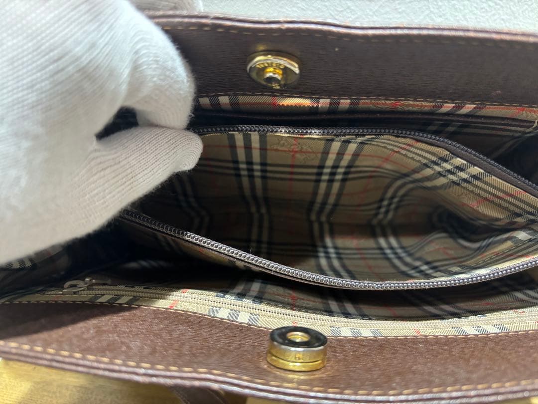 Burberrys バーバリーズ　ブラウンレザー バンドバッグ