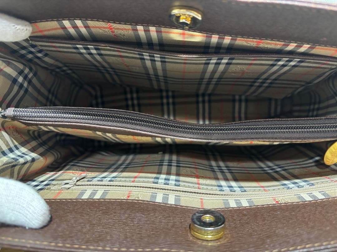 Burberrys バーバリーズ　ブラウンレザー バンドバッグ