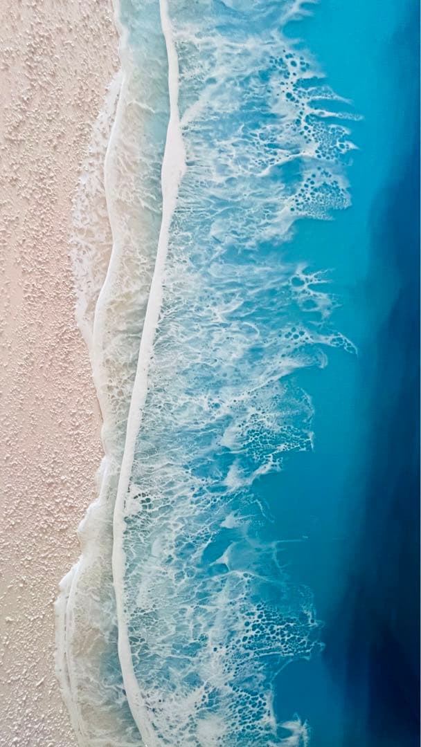 90cm×30cm 海アート ブルーオーシャン レジンアート