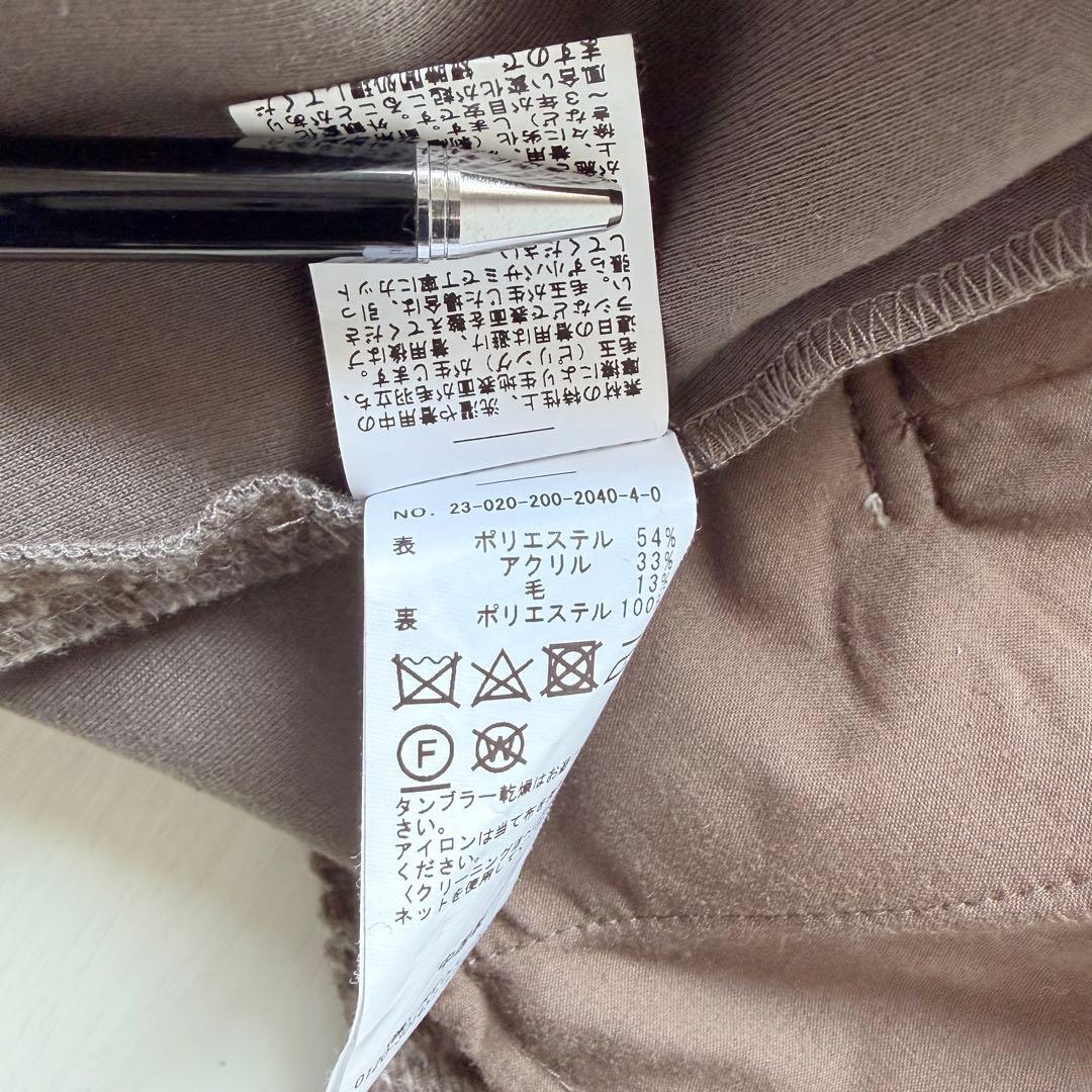 美品✨スピックアンドスパン　Wスライバーチェックハーフコート　ブラウン　36