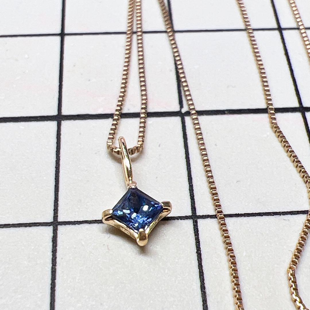 (エル)~サファイア10Kチェーンネックレス38cm