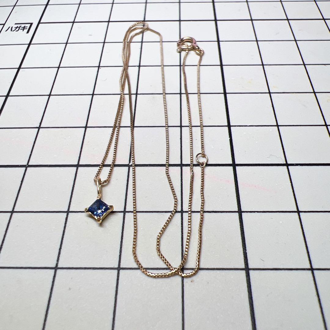 (エル)~サファイア10Kチェーンネックレス38cm