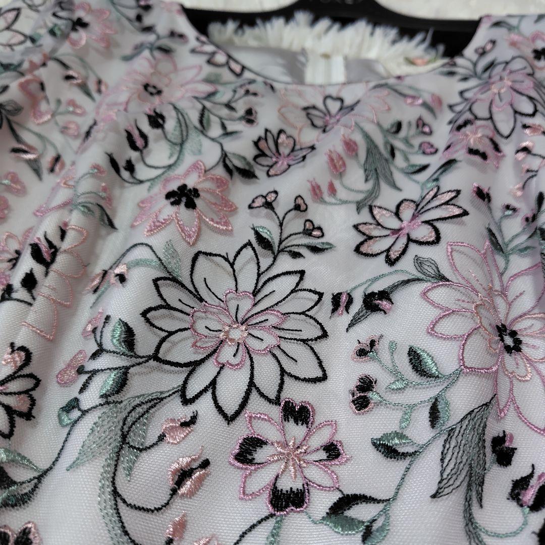 【極美品♡希少42】ローズティアラジュエル　高級フラワーチュール刺繍ワンピース