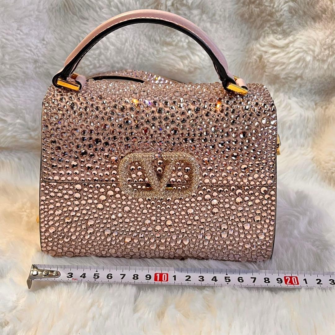 美品✨希少✨ヴァレンティノ Vスリング ミニハンドバッグ ピンク