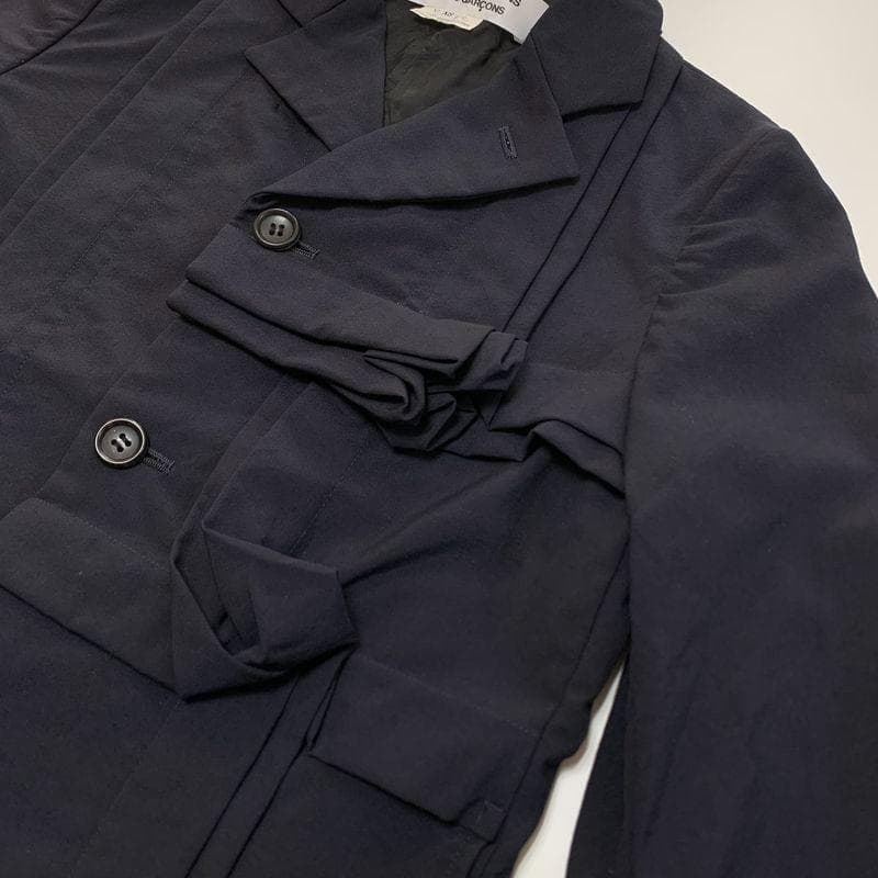 11aw コムコム コムデギャルソン 装飾ギャザー タック プリーツ ジャケット