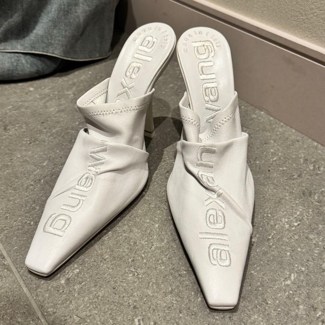 m*様 AlexanderWang Vannaミュール/パンプス/38/WHT/