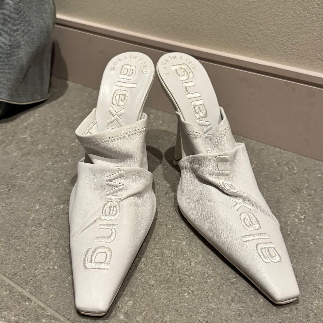 m*様 AlexanderWang Vannaミュール/パンプス/38/WHT/