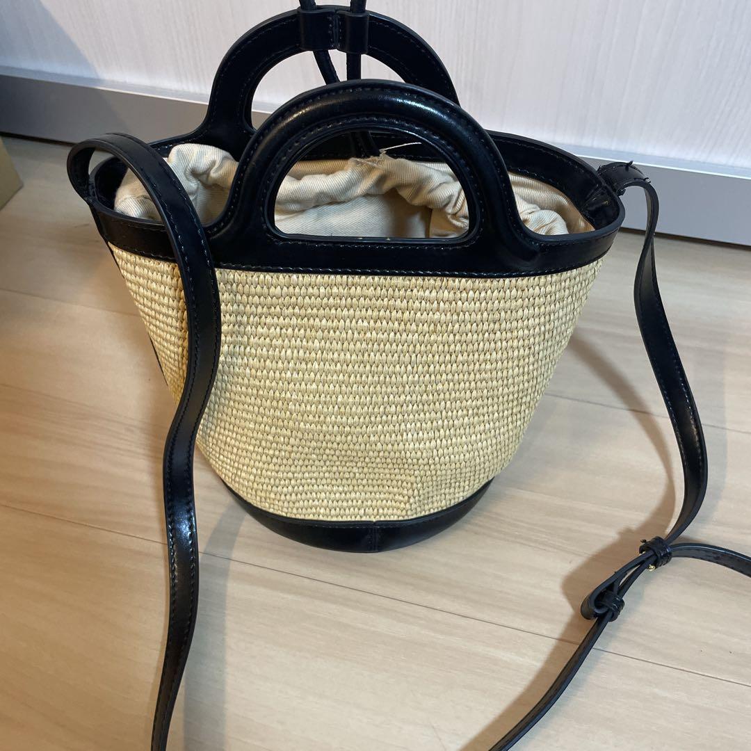 【美品】MARNI マルニ かごバッグ ショルダー ラフィア 2way ブラック