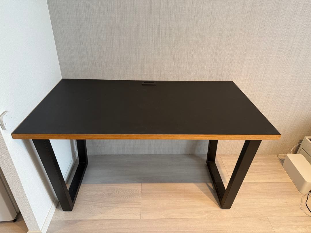 [値下げ]KANADEMONO黒デスク 引き出し付き 幅125cm