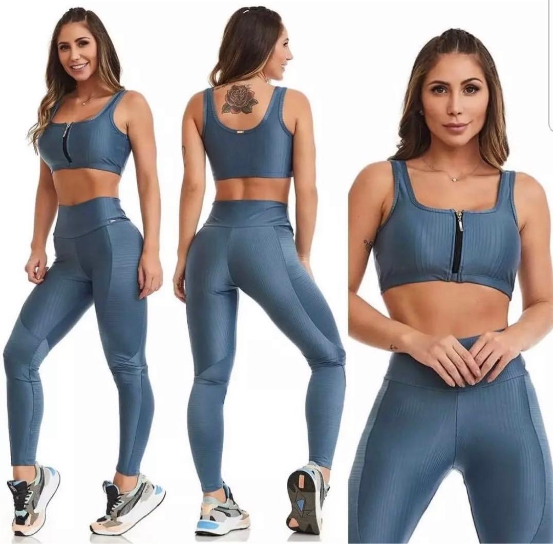 CAJUBRASILヨガウェアブラック・ペトロリウムブルーセットアップ×2新品