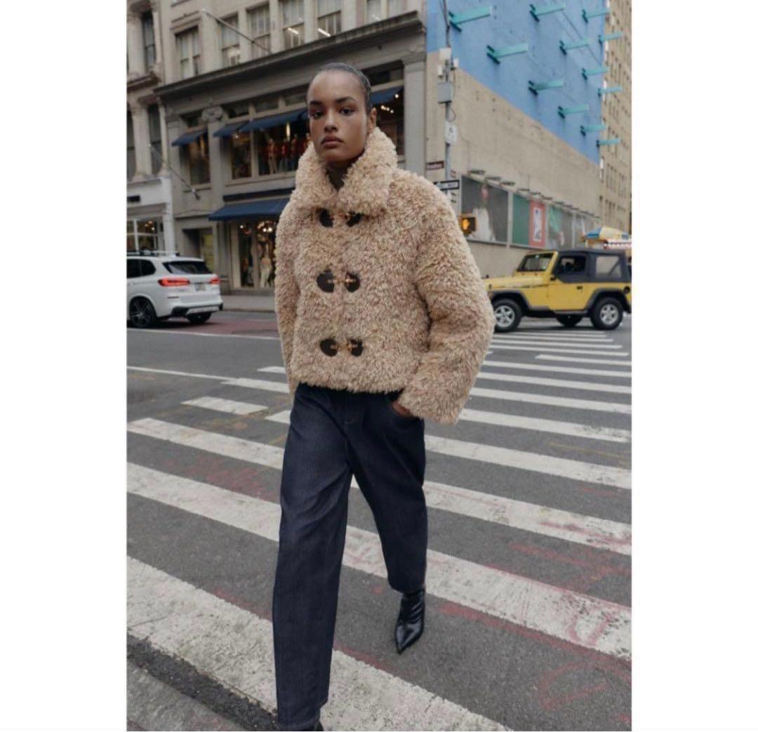 フェイクボア トグルボタン ファージャケット xsサイズ