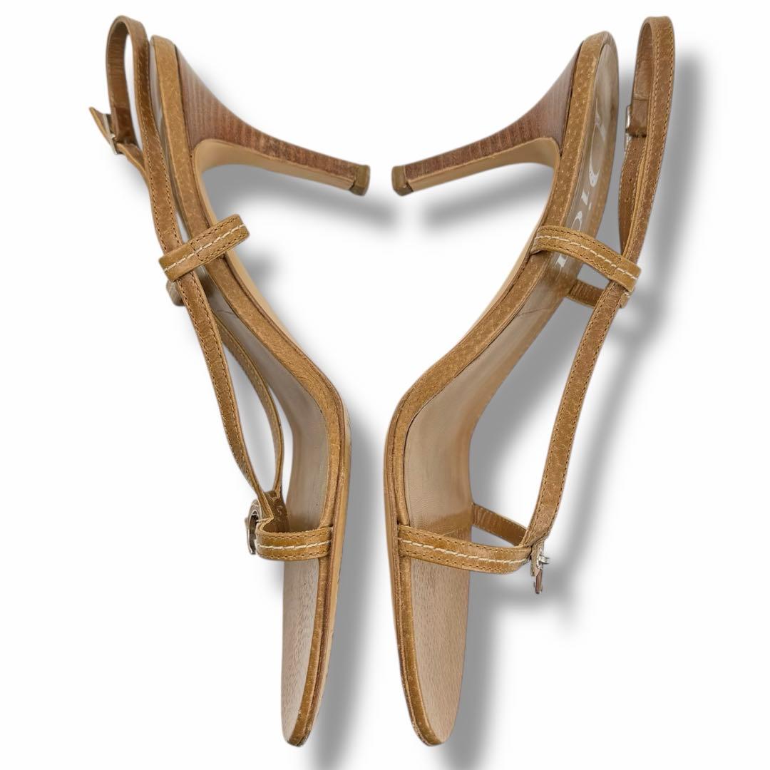 美品 Dior ディオール ロゴ レザー ヒール サンダル ミュール ビンテージ