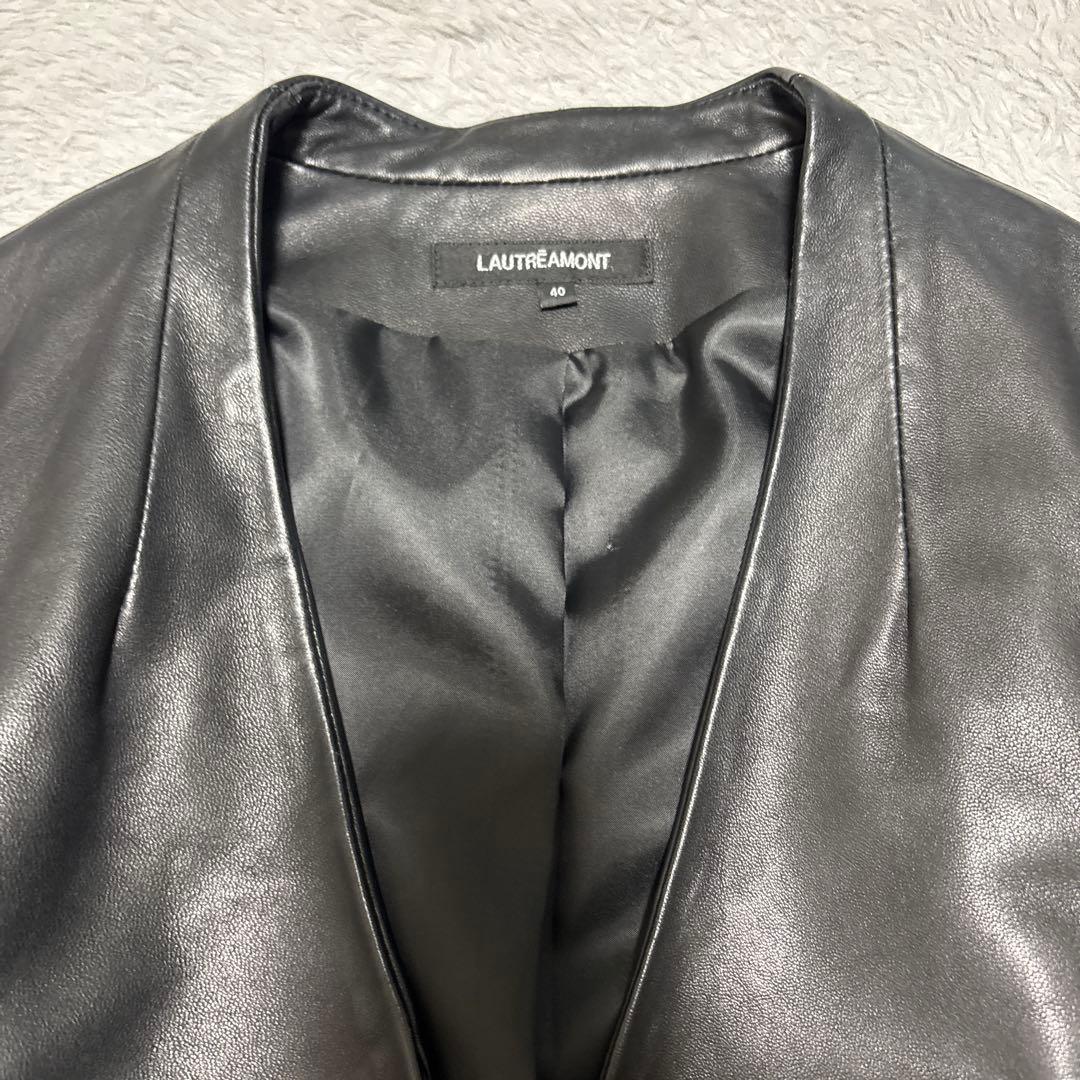 LAUTREAMONT 本革　ラム　レザージャケット　ノーカラー　襟無　Lサイズ