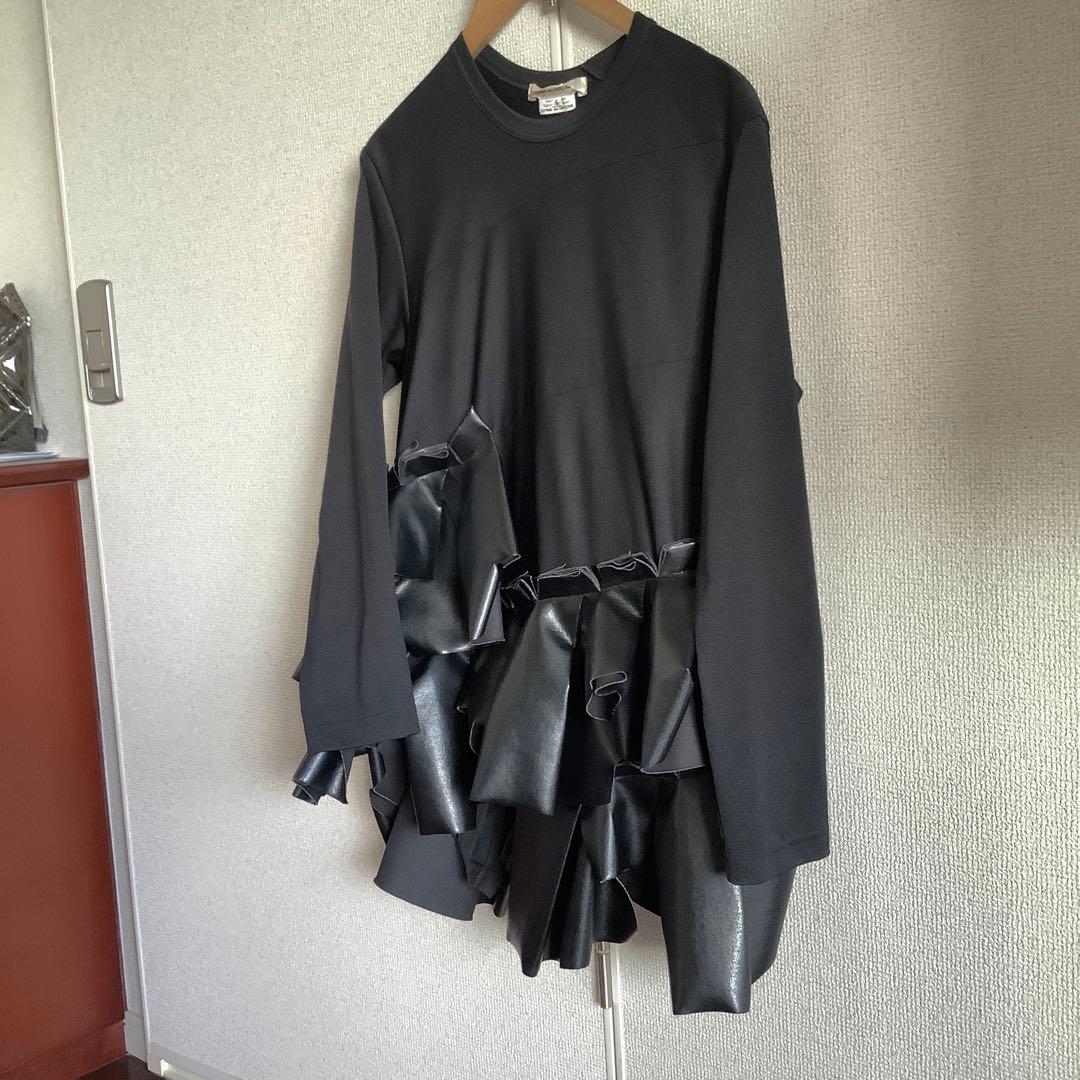 COMME des GARCONS 2024FWフェイクレザーフリルカットソー