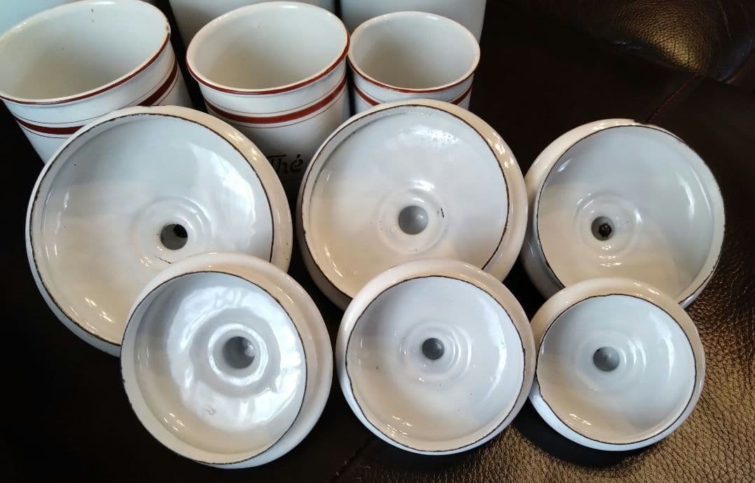 フレンチアンティーク　ホーロー　キャニスター　6個セット