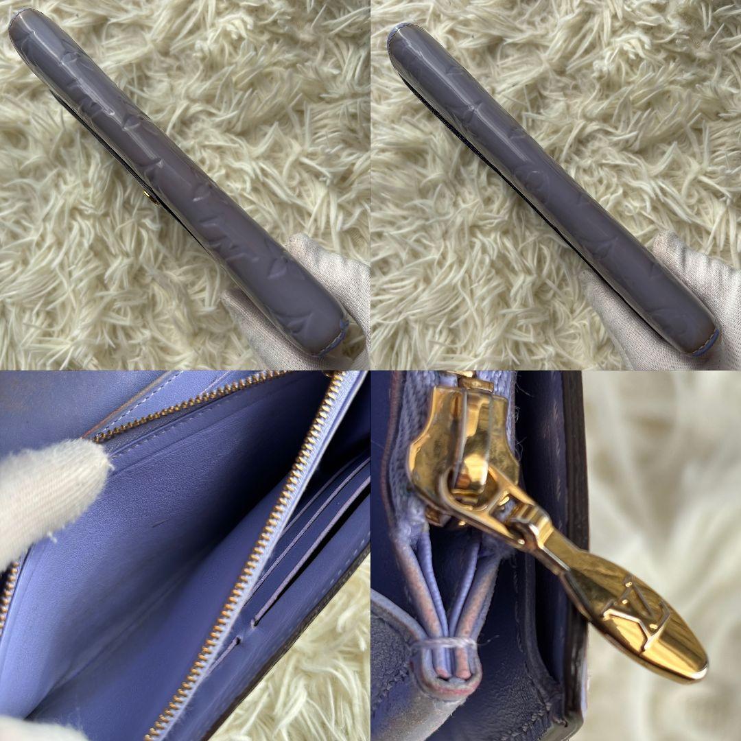 【新型 良品】ルイヴィトン　ヴェルニ　ポルトフォイユ サラ　長財布　パープル系