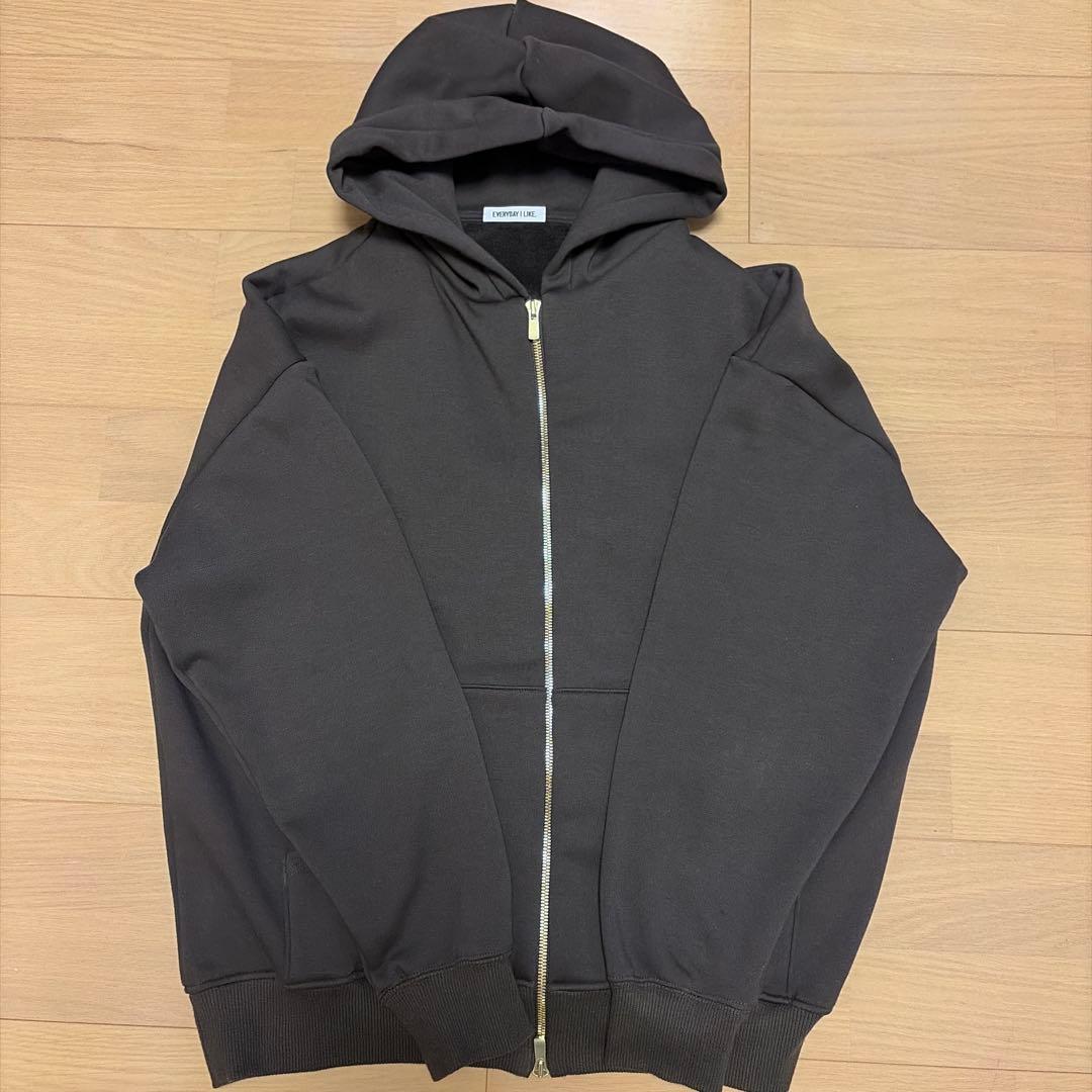 Deuxieme CIass Warm ジップ フーディー ブラウン