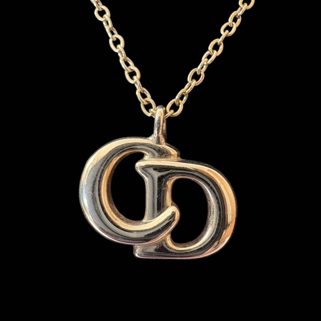 【美品】ディオール　ネックレス　CDロゴ　ロゴ刻印　ゴールド金具　ヴィンテージ