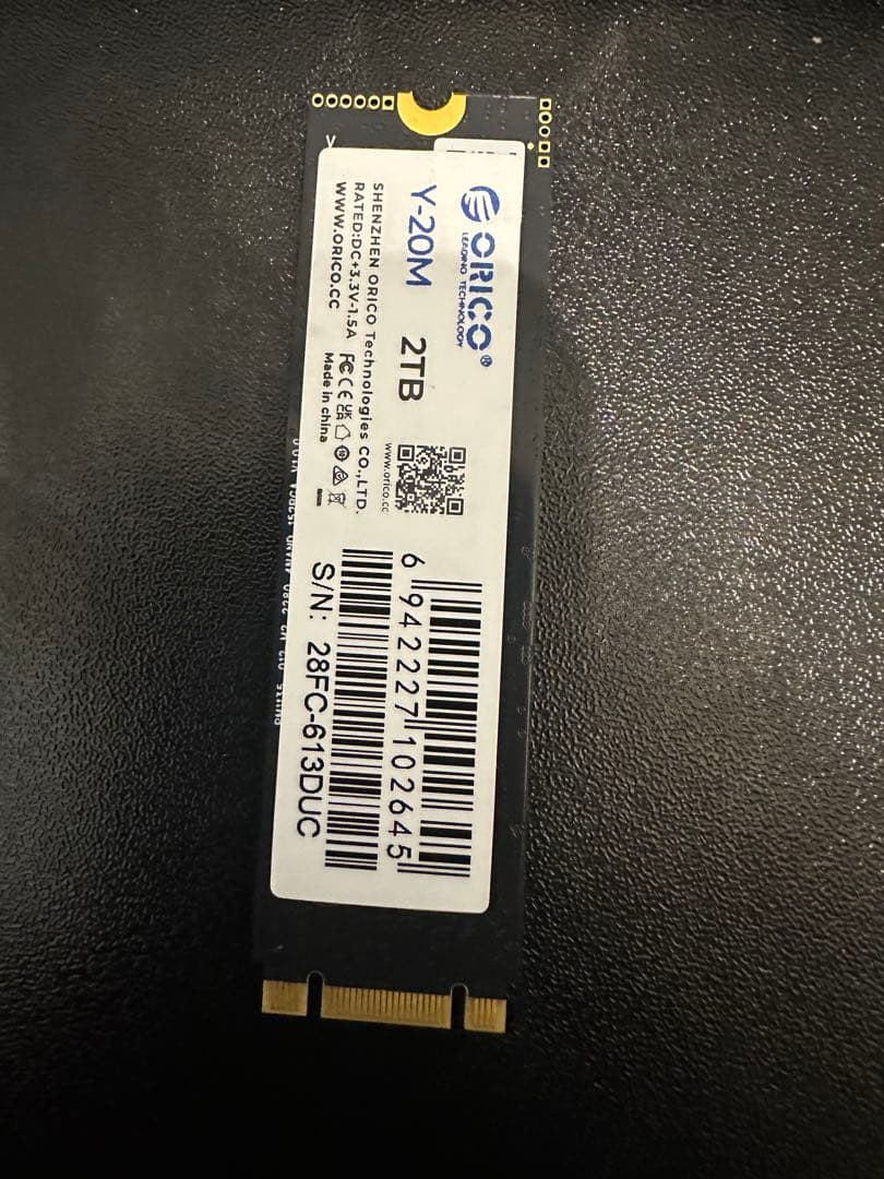 d*o様 ORICO Y-20M 2TB M.2 SSD 新品