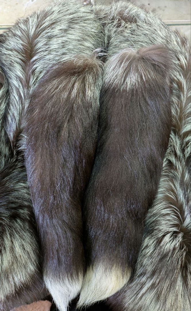 シルバーフォックス·エリありショール·キツネ·毛皮