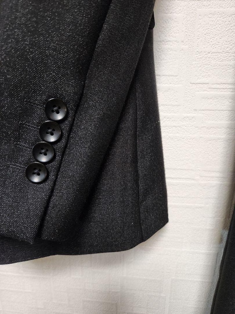 スーツセレクト　メンズ　スーツ　スリーピース　ダークグレー　標準体型