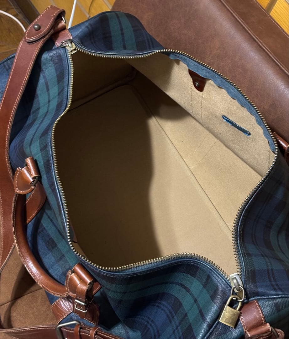 ポロ ラルフローレン ボストンバッグ ２ＷＡＹ チェック グリーン 緑