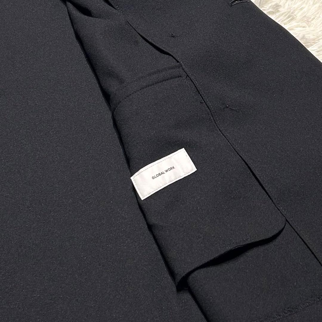極美品✨】GLOBAL WORK ウツクシルエットダブルジャケット M ネイビー
