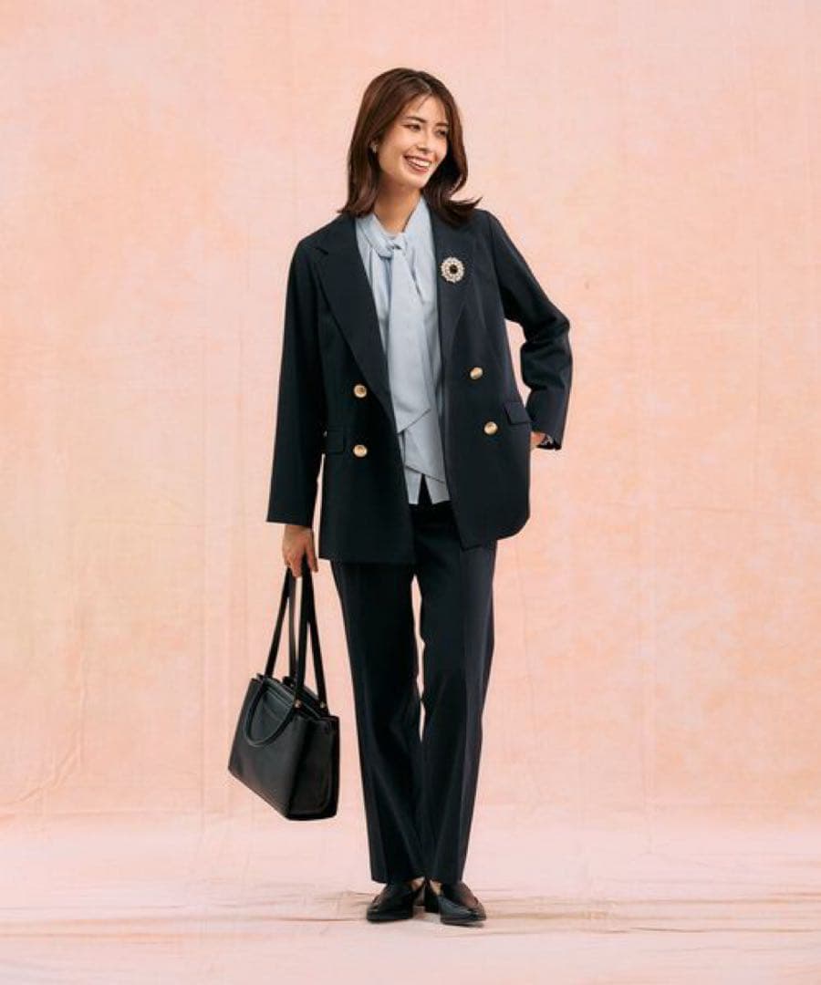 極美品✨】GLOBAL WORK ウツクシルエットダブルジャケット M ネイビー