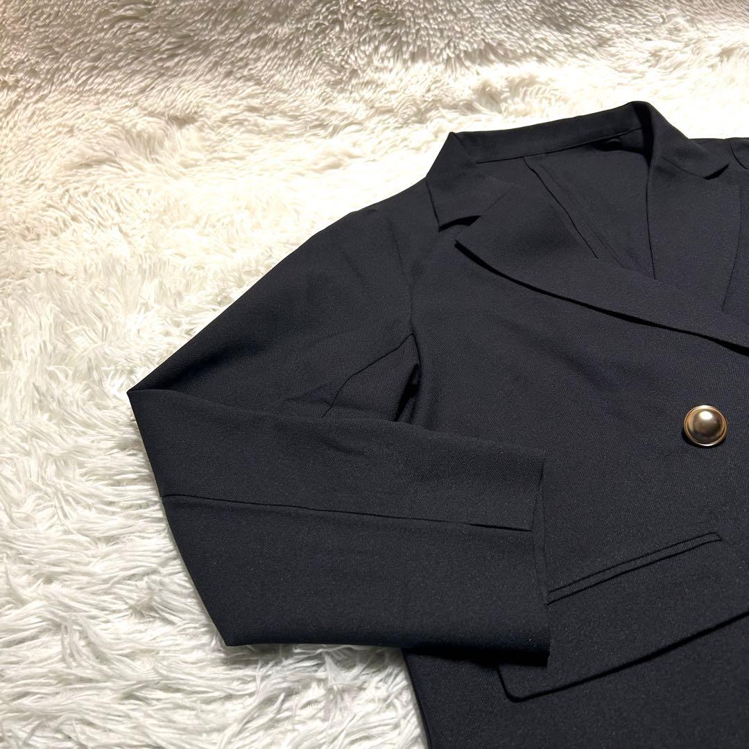 極美品✨】GLOBAL WORK ウツクシルエットダブルジャケット M ネイビー