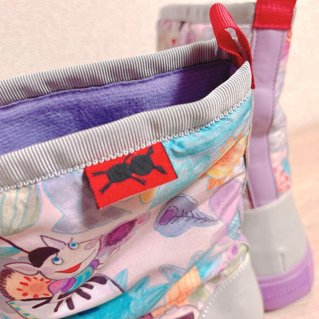 OLLEBOREBLA カラフル プリント ショート レイン ブーツ L 紫