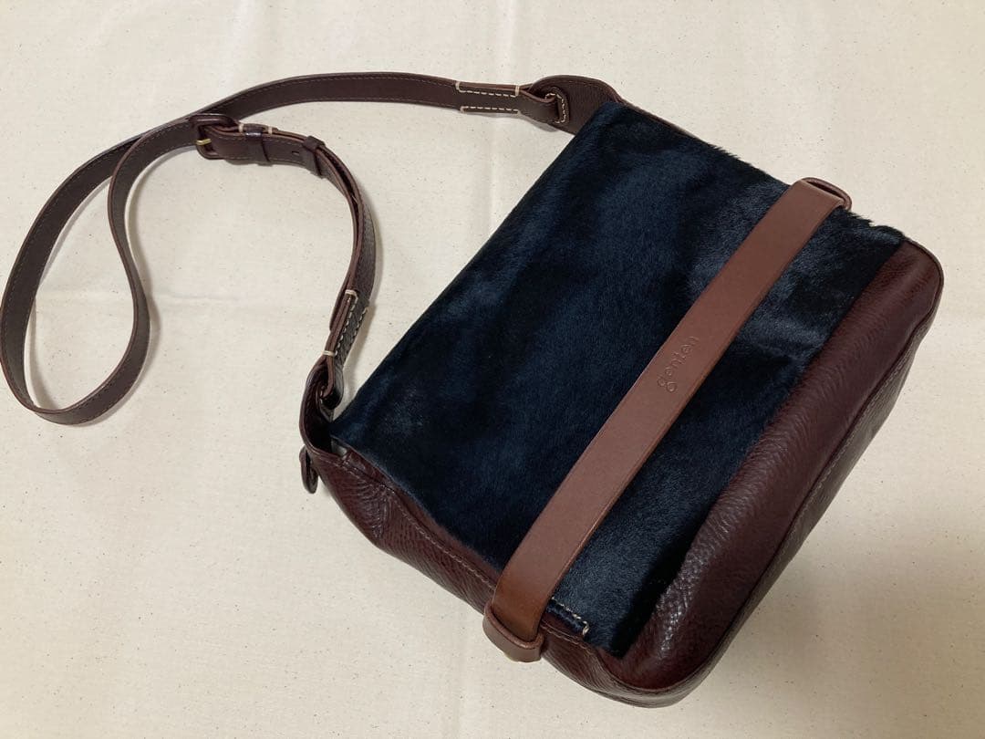 genten ハラコ ブラック　ショルダーバッグ　トートバッグ